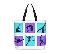 LGHDFYO Gymnastics Game 1-Pack Economical 15.7"X19.6" Tote Bags, Lightweight Large Reusable Grocery Shopping Cloth Bags, Black, One Size