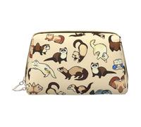 LGHDFYO Hairy Ferret Toiletry Travel Bag, Portable Cosmetic Organizer For Women, On-The-Go, White, One Size