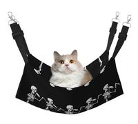 LGHDFYO Halloween Posable Skeleton Skull Cat Hammock for Hanging Pet Hammock Bed Adjustable,Puppy,Rabbits,Small Animals