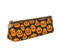 LGHDFYO Halloween Pumpkin Patterns Triangular Pencil Case,Pencils Pouch Large Capacity For Men And Women Artists Home Office, White, One Size, Fashion