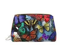 LGHDFYO Hand Drawn Color Butterfly Toiletry Travel Bag, Portable Cosmetic Organizer For Women, On-The-Go, White, One Size