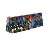 LGHDFYO Hand Drawn Color Butterfly Triangular Pencil Case,Pencils Pouch Large Capacity For Men And Women Artists Home Office, White, One Size, Fashion