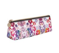 LGHDFYO Hawaiian Flower Print Triangular Pencil Case,Pencils Pouch Large Capacity For Men And Women Artists Home Office, White, One Size, Fashion