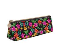 LGHDFYO Hawaiian Flower Triangular Pencil Case,Pencils Pouch Large Capacity For Men And Women Artists Home Office, White, One Size, Fashion