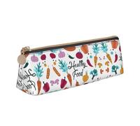 LGHDFYO Healthy Food Triangular Pencil Case,Pencils Pouch Large Capacity For Men And Women Artists Home Office, White, One Size, Fashion