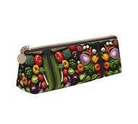 LGHDFYO Introduction Of Various Vegetables Triangular Pencil Case,Pencils Pouch Large Capacity For Men And Women Artists Home Office, White, One Size, Fashion