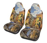 LGHDFYO Italian Street Print Car Seat Covers,Universal Auto Seats Protector Fits for Car,SUV Sedan,Truck