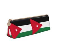 LGHDFYO Jordanian Flag Triangular Pencil Case,Pencils Pouch Large Capacity For Men And Women Artists Home Office, White, One Size, Fashion