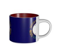 LGHDFYO Kentucky State Flag Printing Large-Capacity Ceramic Mugs, Practical Cups For Cafés, Offices, Comfortable Handle,Stable Base