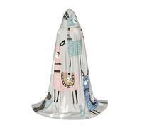 LGHDFYO Llama Cactus Printing Hooded Cape For Teenagers For Comic Con,Carnivals,Large Hat Cloak No Zipper For Costume Balls