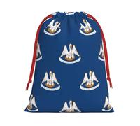 LGHDFYO Louisiana State Flag Printing 1 Pc Fashion Drawstring Gift Bag,Red Ribbon Easy Closing,Gift Wrapping For Christmas Halloween