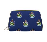 LGHDFYO Maine State Flag Toiletry Travel Bag, Portable Cosmetic Organizer For Women, On-The-Go, White, One Size