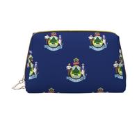LGHDFYO Maine State Flag Toiletry Travel Bag, Portable Cosmetic Organizer For Women, On-The-Go, White, One Size