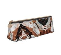 LGHDFYO Marble Texture Copper Splatter Triangular Pencil Case,Pencils Pouch Large Capacity For Men And Women Artists Home Office, White, One Size, Fashion