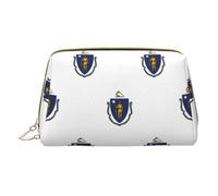 LGHDFYO Massachusetts State Flag Toiletry Travel Bag, Portable Cosmetic Organizer For Women, On-The-Go, White, One Size