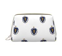 LGHDFYO Massachusetts State Flag Toiletry Travel Bag, Portable Cosmetic Organizer For Women, On-The-Go, White, One Size