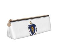 LGHDFYO Massachusetts State Flag Triangular Pencil Case,Pencils Pouch Large Capacity For Men And Women Artists Home Office, White, One Size, Fashion