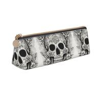 LGHDFYO Mexican Skull Triangular Pencil Case,Pencils Pouch Large Capacity For Men And Women Artists Home Office, White, One Size, Fashion