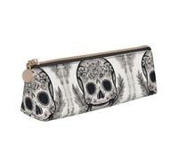 LGHDFYO Mexican Skull Triangular Pencil Case,Pencils Pouch Large Capacity For Men And Women Artists Home Office, White, One Size, Fashion