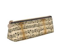 LGHDFYO Musical Notes Triangular Pencil Case,Pencils Pouch Large Capacity For Men And Women Artists Home Office, White, One Size, Fashion