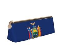 LGHDFYO New York Flag Triangular Pencil Case,Pencils Pouch Large Capacity For Men And Women Artists Home Office, White, One Size, Fashion