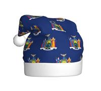 LGHDFYO New York State Flag Printing 1 Pieces Xmas Gifts Winter Caps Christmas Santa Hat,Classic Holiday Claus Cap Party Headwear