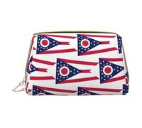 LGHDFYO Ohio State Flag Toiletry Travel Bag, Portable Cosmetic Organizer For Women, On-The-Go, White, One Size
