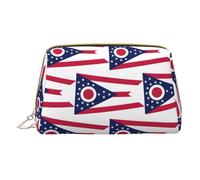 LGHDFYO Ohio State Flag Toiletry Travel Bag, Portable Cosmetic Organizer For Women, On-The-Go, White, One Size