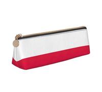 LGHDFYO Polish Flag Triangular Pencil Case,Pencils Pouch Large Capacity For Men And Women Artists Home Office, White, One Size, Fashion