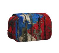 LGHDFYO Puerto Rico Wallpaper Flag Printing Pen Case, Rollerball Pen Holder Handmade Display Organizer Zippered Pouch