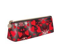LGHDFYO Red Hearts Firework Triangular Pencil Case,Pencils Pouch Large Capacity For Men And Women Artists Home Office, White, One Size, Fashion