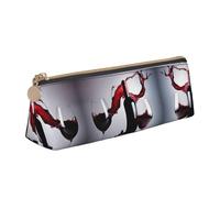 LGHDFYO Red Wine Triangular Pencil Case,Pencils Pouch Large Capacity For Men And Women Artists Home Office, White, One Size, Fashion