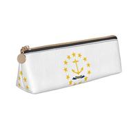 LGHDFYO Rhode Island State Flag Triangular Pencil Case,Pencils Pouch Large Capacity For Men And Women Artists Home Office, White, One Size, Fashion
