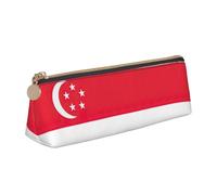 LGHDFYO Singapore Flag Triangular Pencil Case,Pencils Pouch Large Capacity For Men And Women Artists Home Office, White, One Size, Fashion