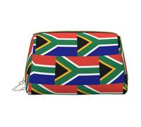 LGHDFYO South African Flag Toiletry Travel Bag, Portable Cosmetic Organizer For Women, On-The-Go, White, One Size