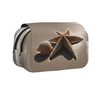 LGHDFYO Starfish Seashell Sandy Beach Printing Pen Case, Rollerball Pen Holder Handmade Display Organizer Zippered Pouch