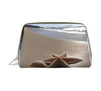 LGHDFYO Starfish Seashell Sandy Beach Toiletry Travel Bag, Portable Cosmetic Organizer For Women, On-The-Go, White, One Size