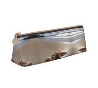LGHDFYO Starfish Seashell Sandy Beach Triangular Pencil Case,Pencils Pouch Large Capacity For Men And Women Artists Home Office, White, One Size, Fashion