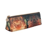 LGHDFYO Statue Of Liberty In Nyc Triangular Pencil Case,Pencils Pouch Large Capacity For Men And Women Artists Home Office, White, One Size, Fashion