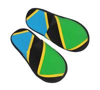 LGHDFYO Tanzania Flag printing Trendy Winter Furry Slippers for Adult Indoor Use,Warm Comfy Shoes for Home Office Daily Wear