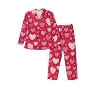 LGHDFYO Valentine Day Mens Pajama Set, Soft Long Sleeve Pajamas For Relaxing Home Nights, Lazy Weekends, Black, S