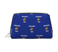 LGHDFYO Wisconsin State Flag Toiletry Travel Bag, Portable Cosmetic Organizer For Women, On-The-Go, White, One Size