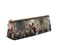 LGHDFYO Xmas Santa Claus Triangular Pencil Case,Pencils Pouch Large Capacity For Men And Women Artists Home Office, White, One Size, Fashion
