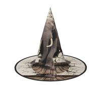 LGHHGY 1 PC Halloween Hat â€“ Broken wall elephant Print Witches Decor Party, Role Play Accessory, Magic Wizard Cap for Women, Men