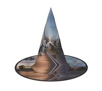 LGHHGY 1 PC Halloween Hat – Cat and Reflection Tiger animal Print Witches Decor Party, Role Play Accessory, Magic Wizard Cap for Women, Men