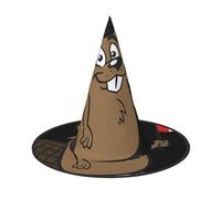 LGHHGY 1 PC Halloween Hat – Cute Beaver Print Witches Decor Party, Role Play Accessory, Magic Wizard Cap for Women, Men