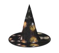 LGHHGY 1 PC Halloween Hat â€“ Happy New Year Print Witches Decor Party, Role Play Accessory, Magic Wizard Cap for Women, Men