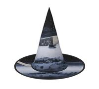 LGHHGY 1 PC Halloween Hat – Hockey Stick Print Witches Decor Party, Role Play Accessory, Magic Wizard Cap for Women, Men