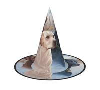 LGHHGY 1 PC Halloween Hat â€“ labrador dogs Print Witches Decor Party, Role Play Accessory, Magic Wizard Cap for Women, Men