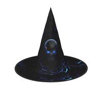 LGHHGY 1 PC Halloween Hat â€“ skulls Print Witches Decor Party, Role Play Accessory, Magic Wizard Cap for Women, Men